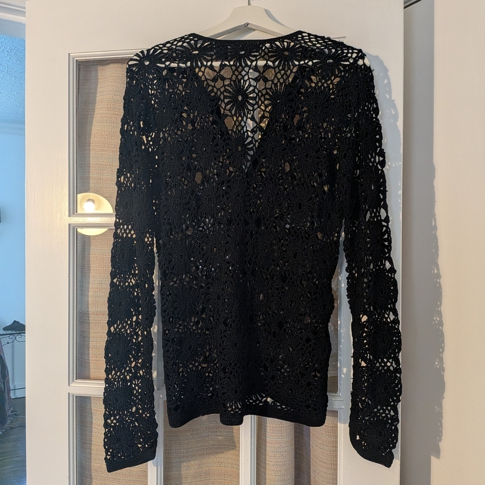 VINTAGE LIZ CLAIBORNE crochet long sleeve - size medium - Picture 5 of 7